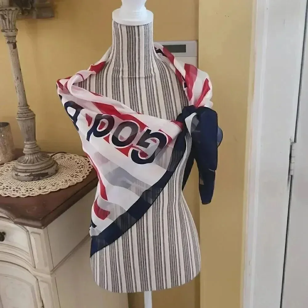 Patriotic God bless America extra large silk scarf